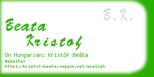 beata kristof business card