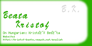 beata kristof business card